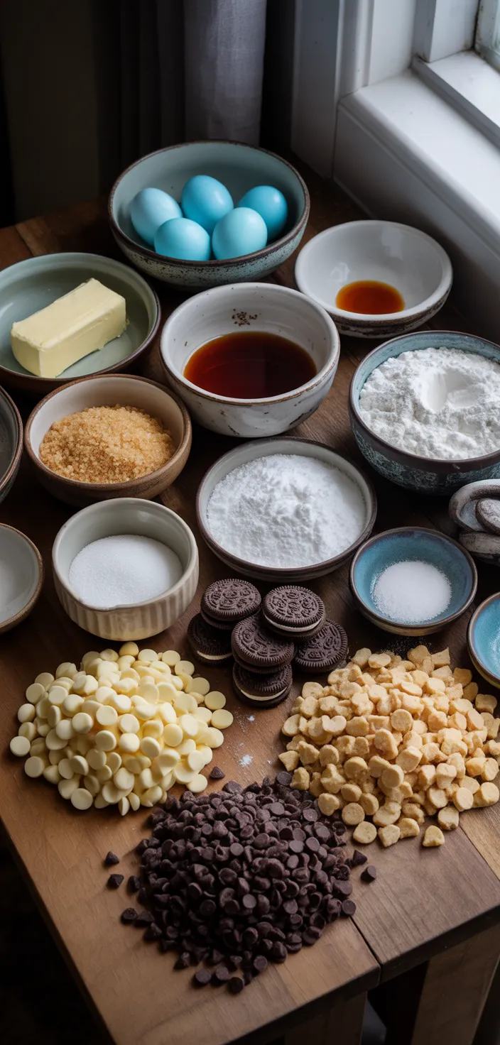 Ingredients photo for Soft & Chewy Cookie Monster Cookies Recipe