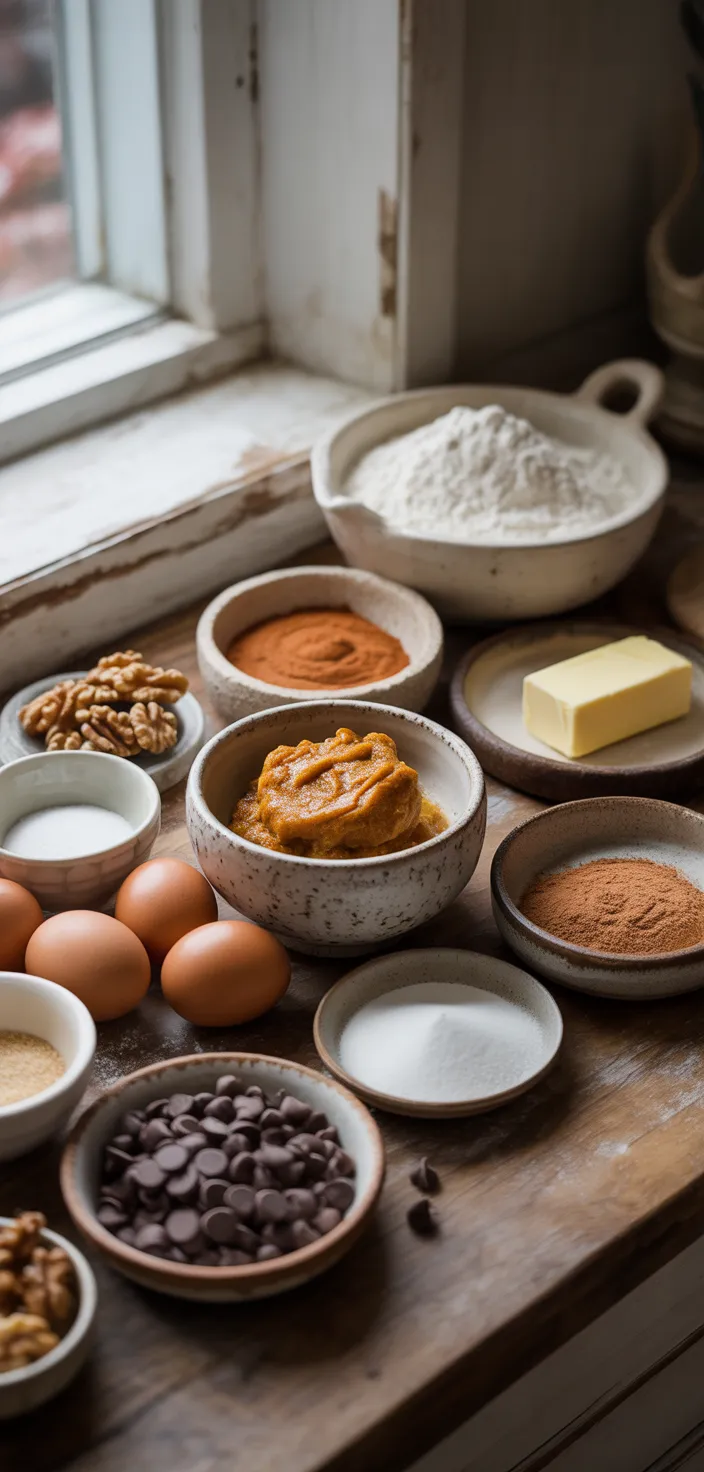 Ingredients photo for Soft Pumpkin Chocolate Chip Cookies Recipe