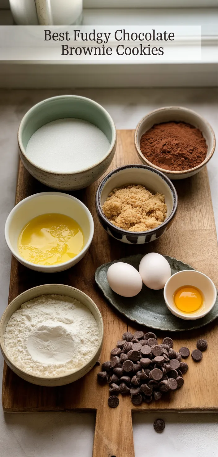 Ingredients photo for Best Fudgy Chocolate Brownie Cookies Recipe