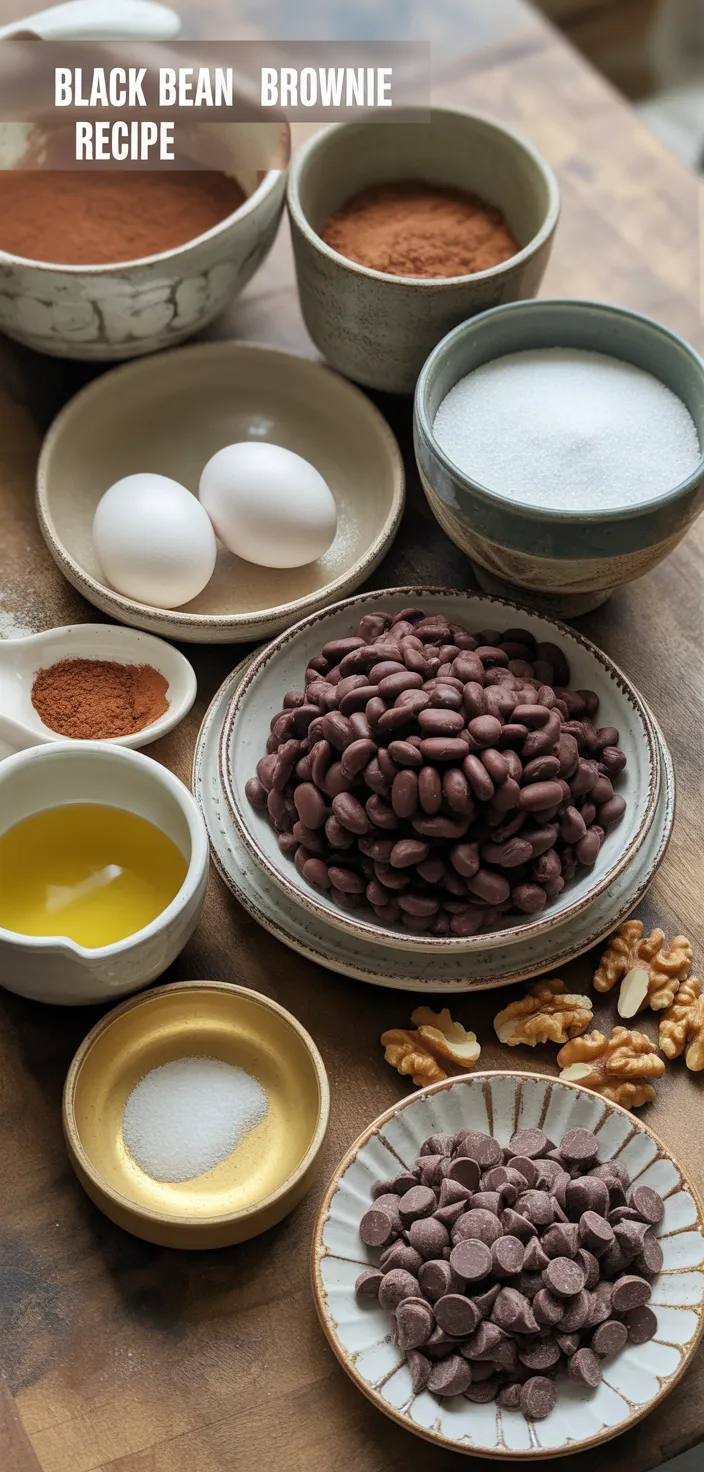 Ingredients photo for Black Bean Brownie Recipe