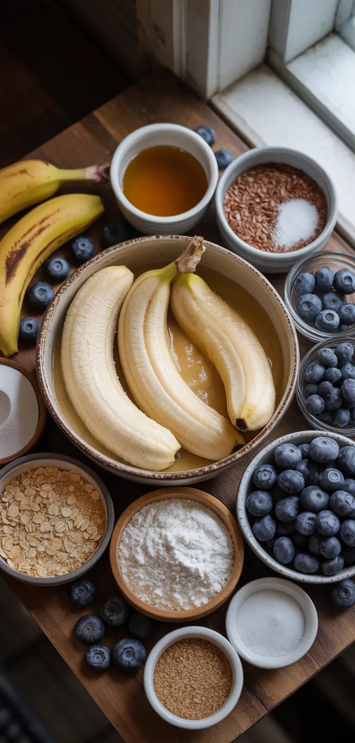 Ingredients photo for Blueberry Banana Bread Recipe