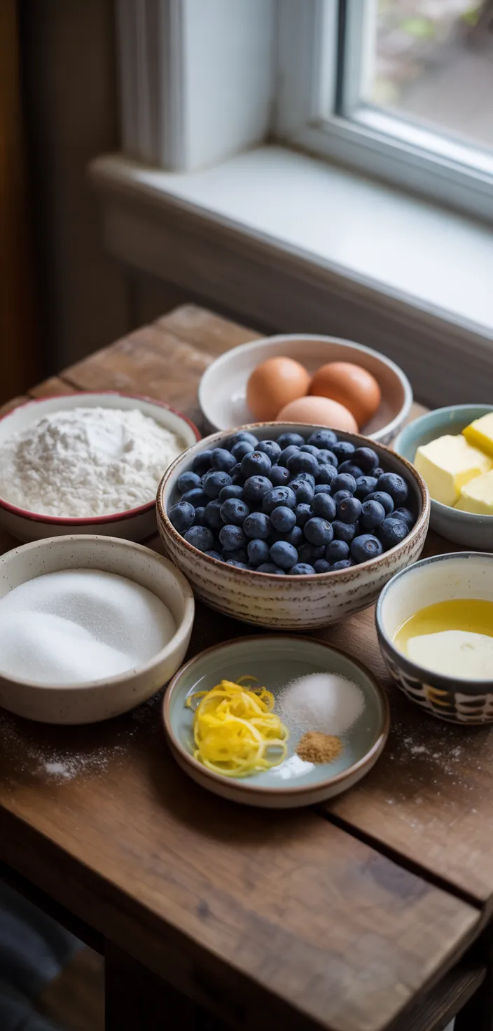 Ingredients photo for Blueberry Lemon Cake Recipe