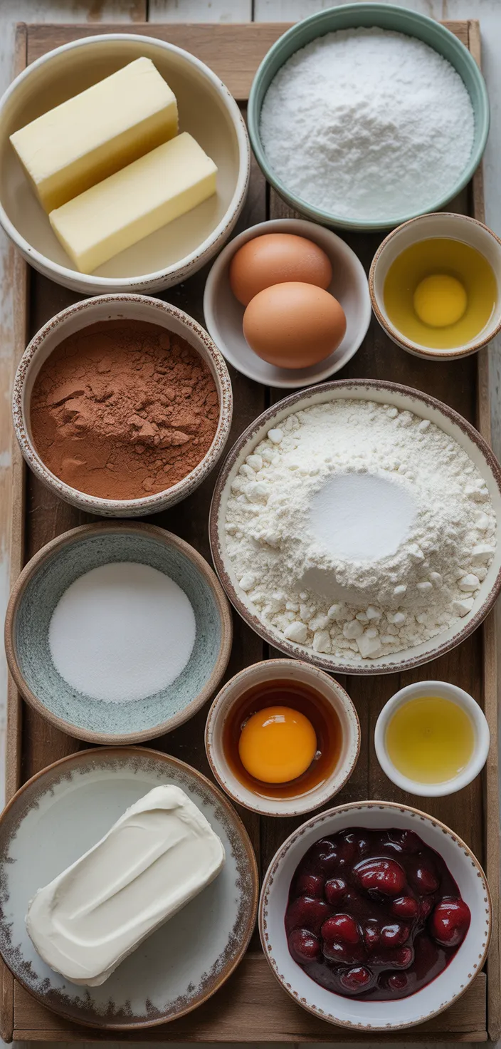 Ingredients photo for Cherry Cheesecake Brownies Recipe