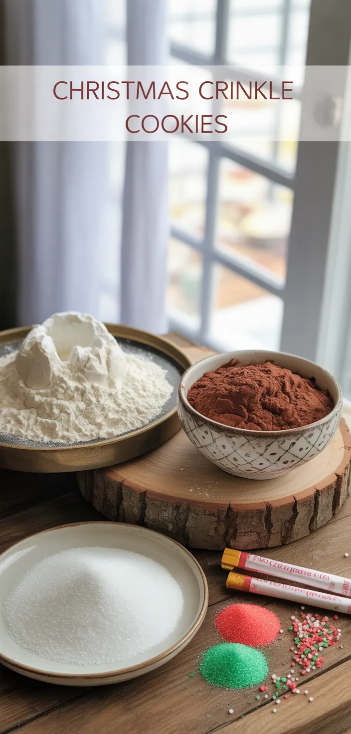 Ingredients photo for Christmas Crinkle Cookies Recipe