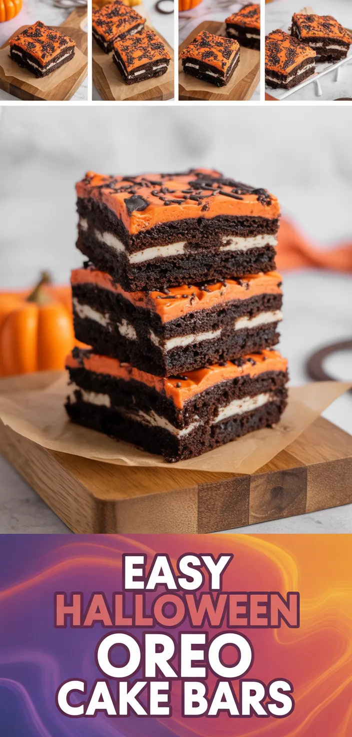 Easy Halloween Oreo Cake Bars Recipe