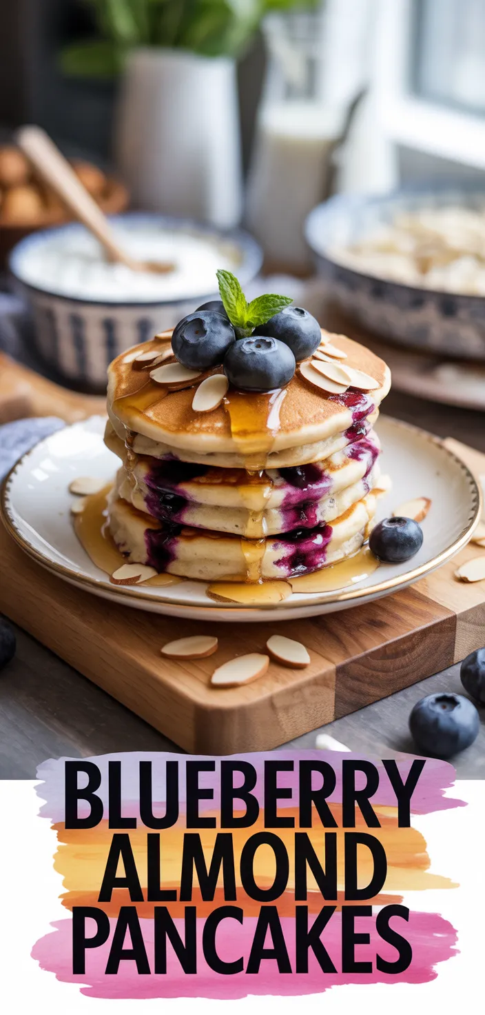 Extra Fluffy Blueberry Almond Pancakes (Greek Yogurt) Recipe