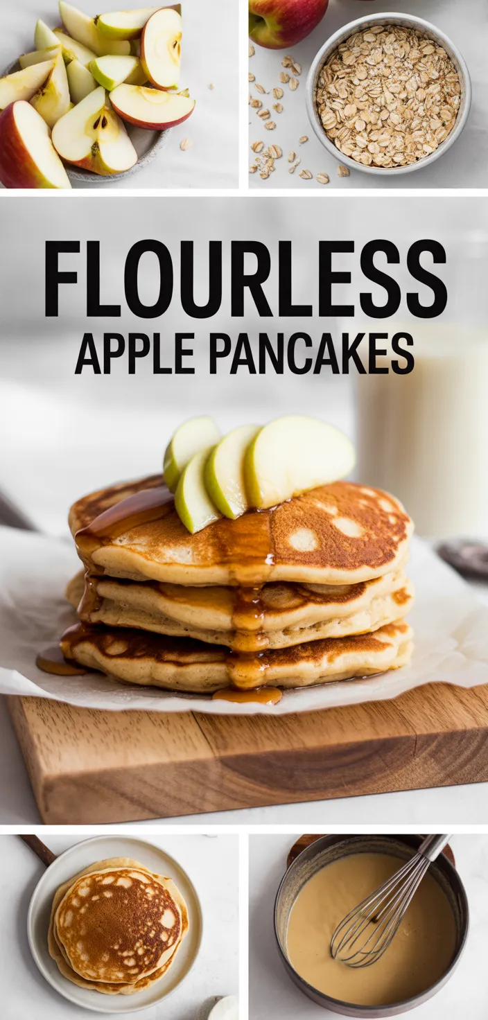 Healthy Oatmeal Apple Pancakes (Flourless & Easy) Recipe