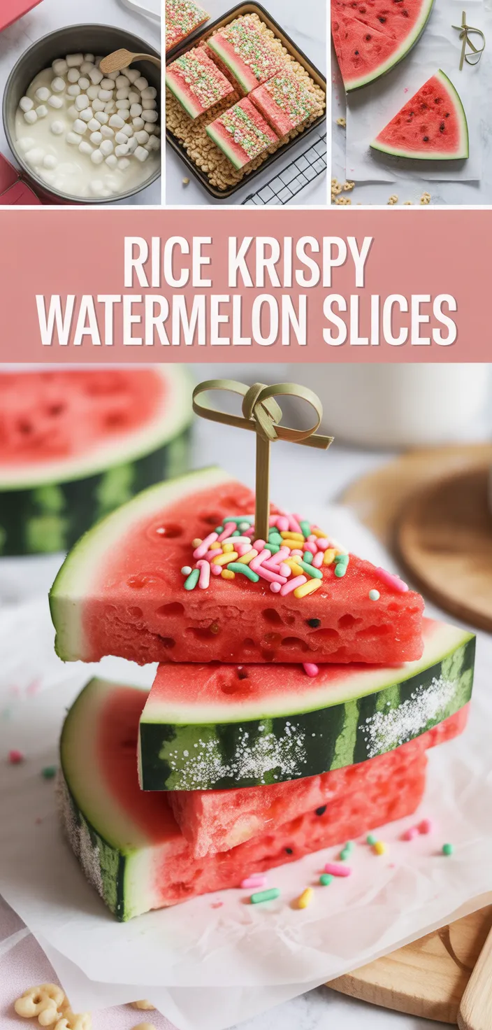 Making Rice Krispy Treat Watermelon Slices Recipe