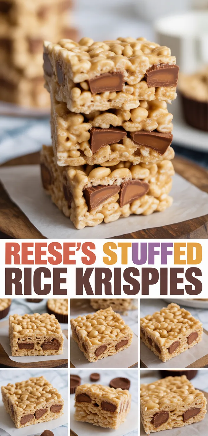People Will Lose Their Minds Over REESE'S STUFFED Rice Krispies Treats Recipe