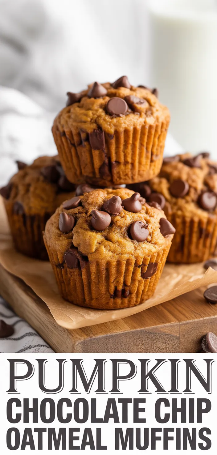 Pumpkin Chocolate Chip Oatmeal Muffins Recipe