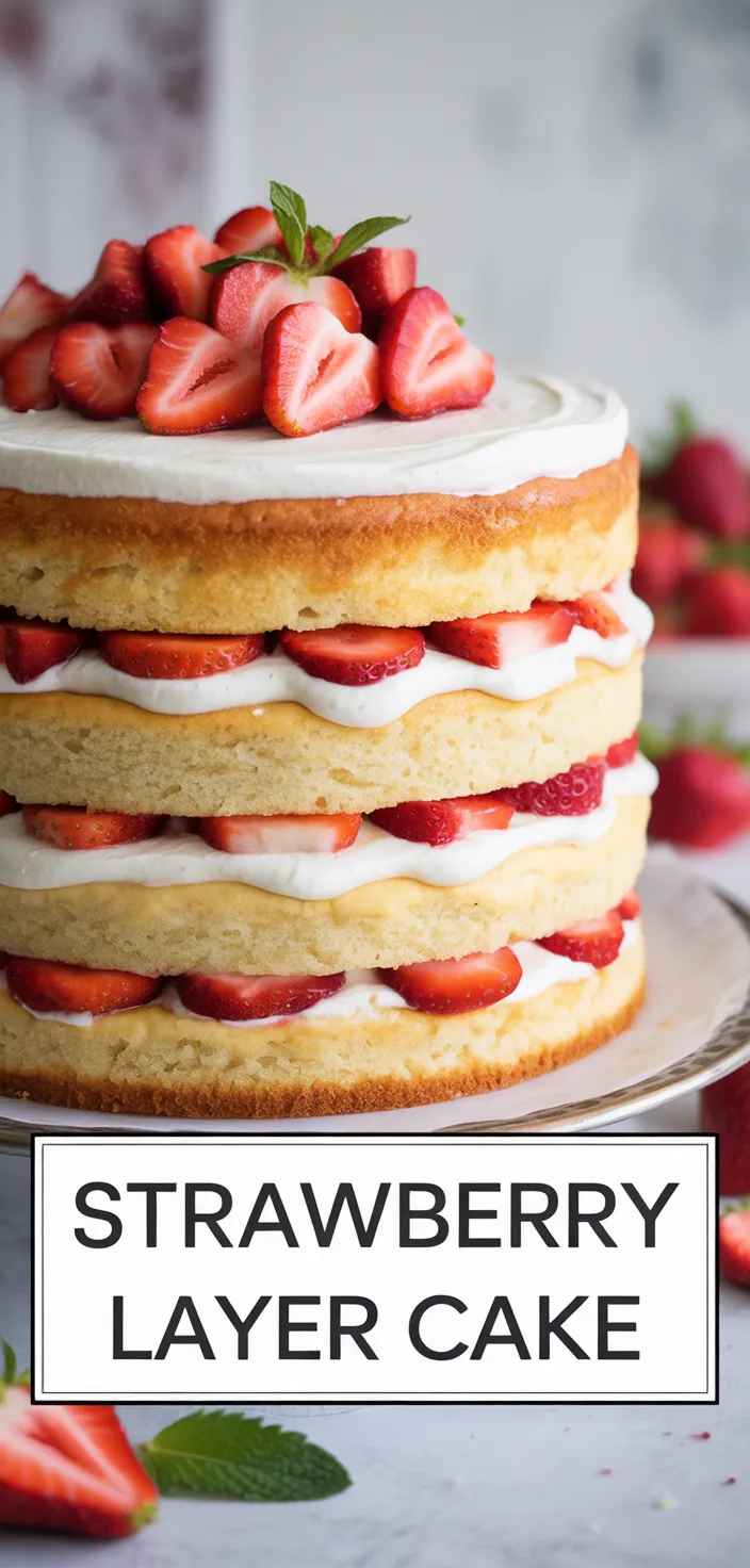 Strawberry Shortcake Layer Cake (Sponge Cake) Recipe