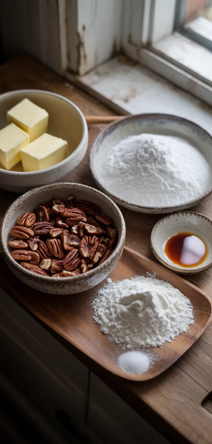 Ingredients photo for Copycat Snowball Cookies Recipe