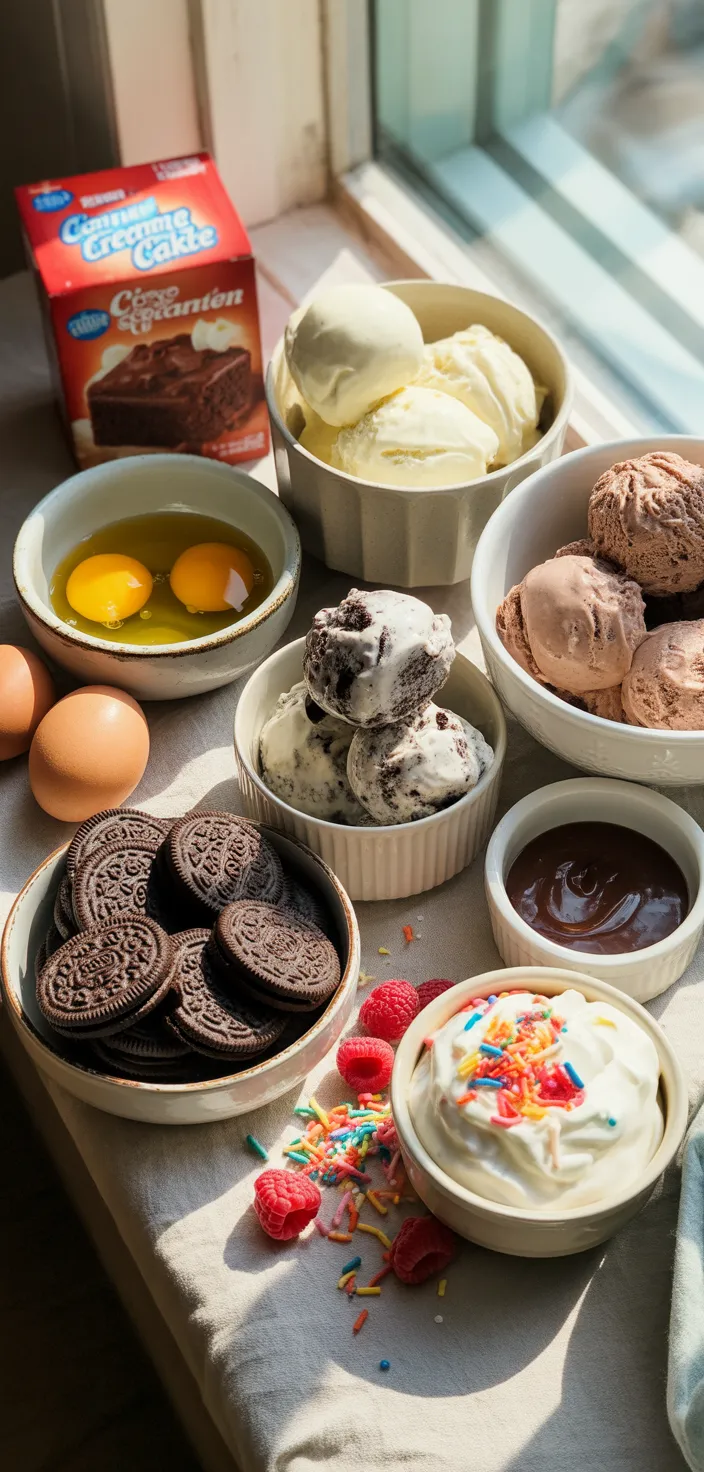 Ingredients photo for EASY ICE CREAM CAKE Recipe