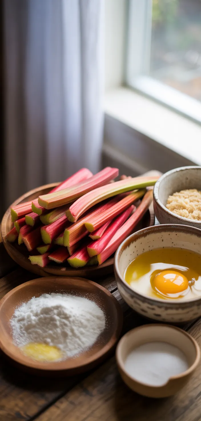Ingredients photo for Easy Rhubarb Breakfast Cake! Recipe