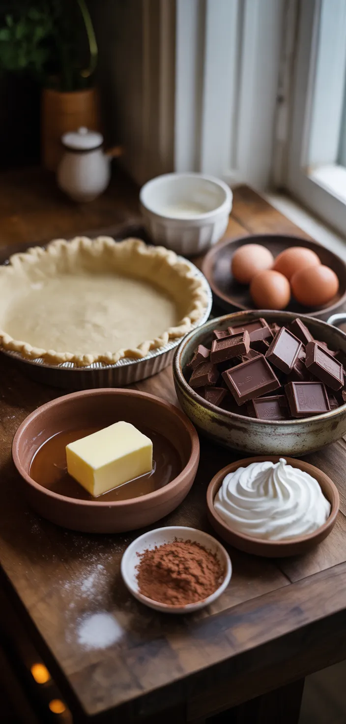 Ingredients photo for Hot Fudge Pie Recipe