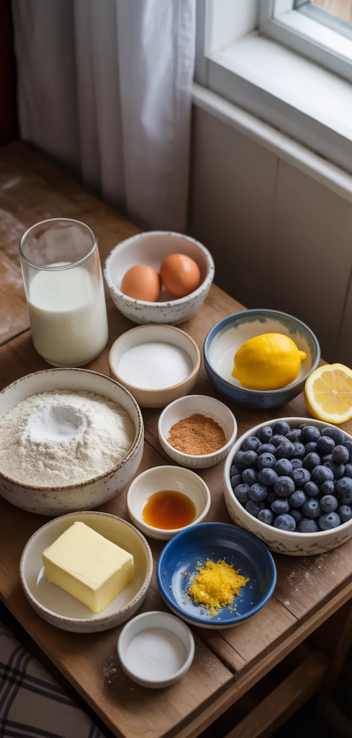 Ingredients photo for Lemon Blueberry Sheet Cake Recipe