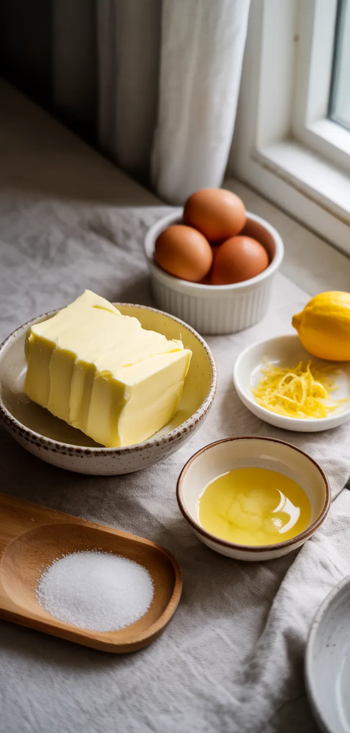 Ingredients photo for Lemon Sour Cream Pound Cake Recipe