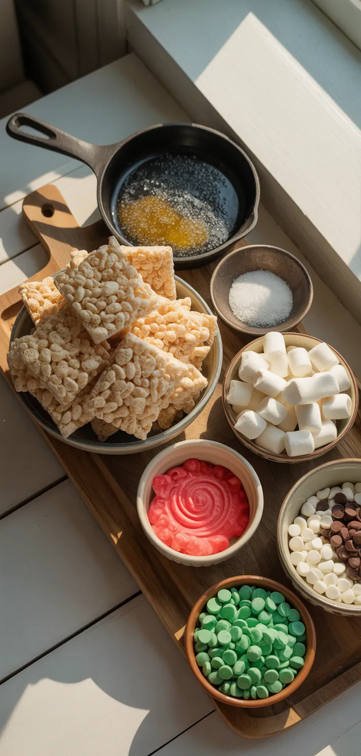 Ingredients photo for Making Rice Krispy Treat Watermelon Slices Recipe
