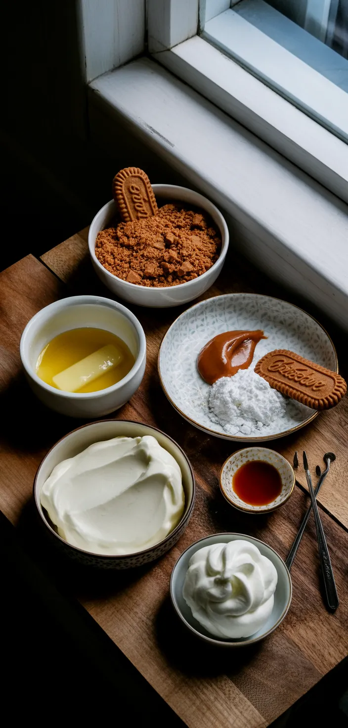 Ingredients photo for No Bake Biscoff Cheesecake Cups Recipe