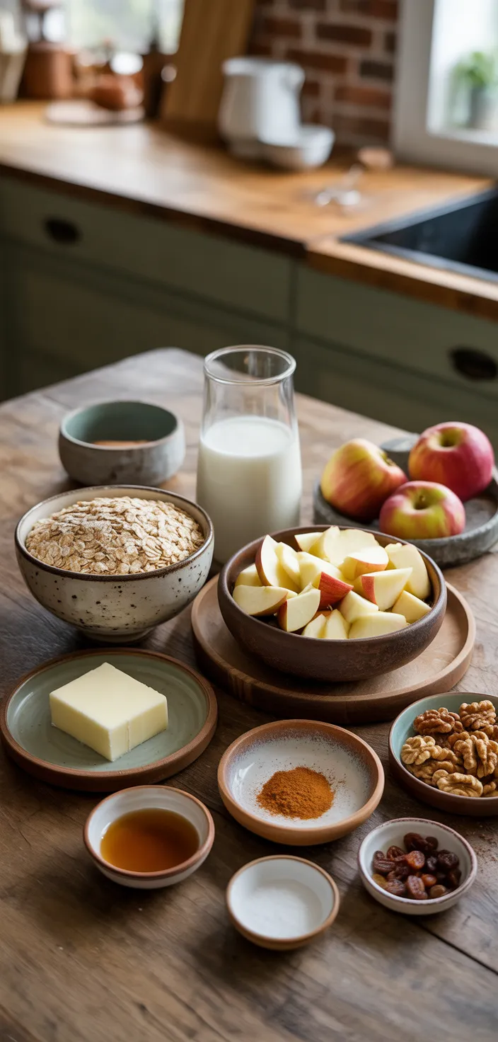 Ingredients photo for Oatmeal Apple Breakfast Bake Recipe
