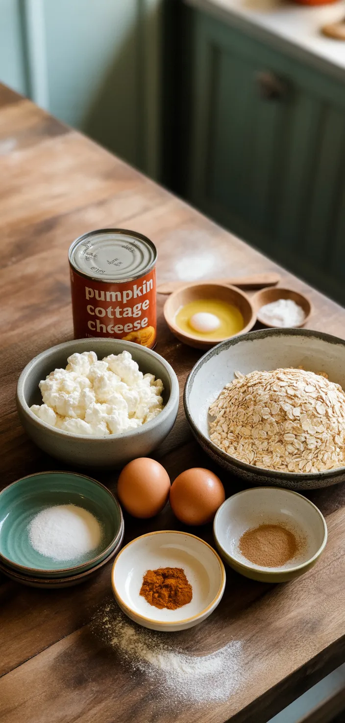 Ingredients photo for Pumpkin Cottage Cheese Pancakes Recipe