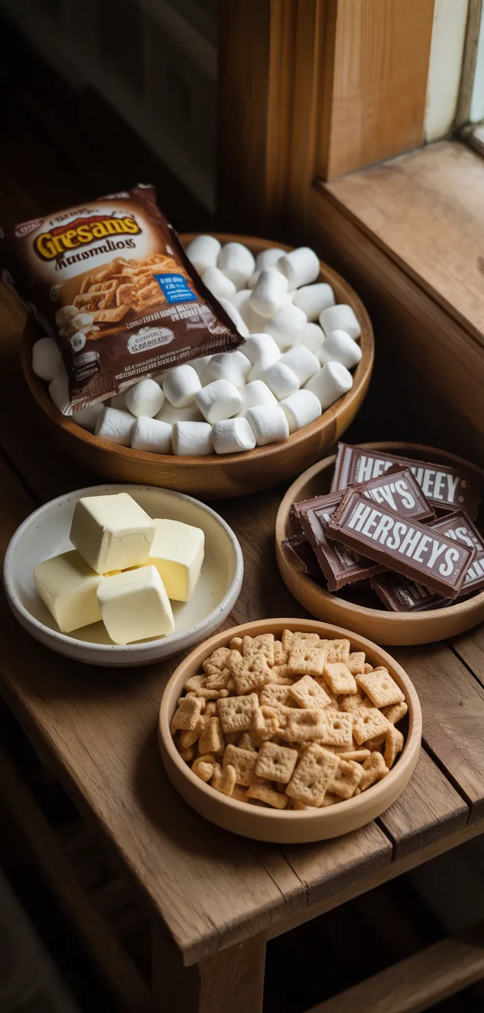 Ingredients photo for S'mores Krispie Bars Recipe