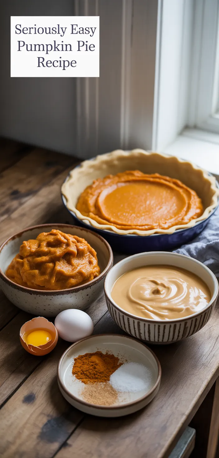 Ingredients photo for Seriously Easy Pumpkin Pie Recipe