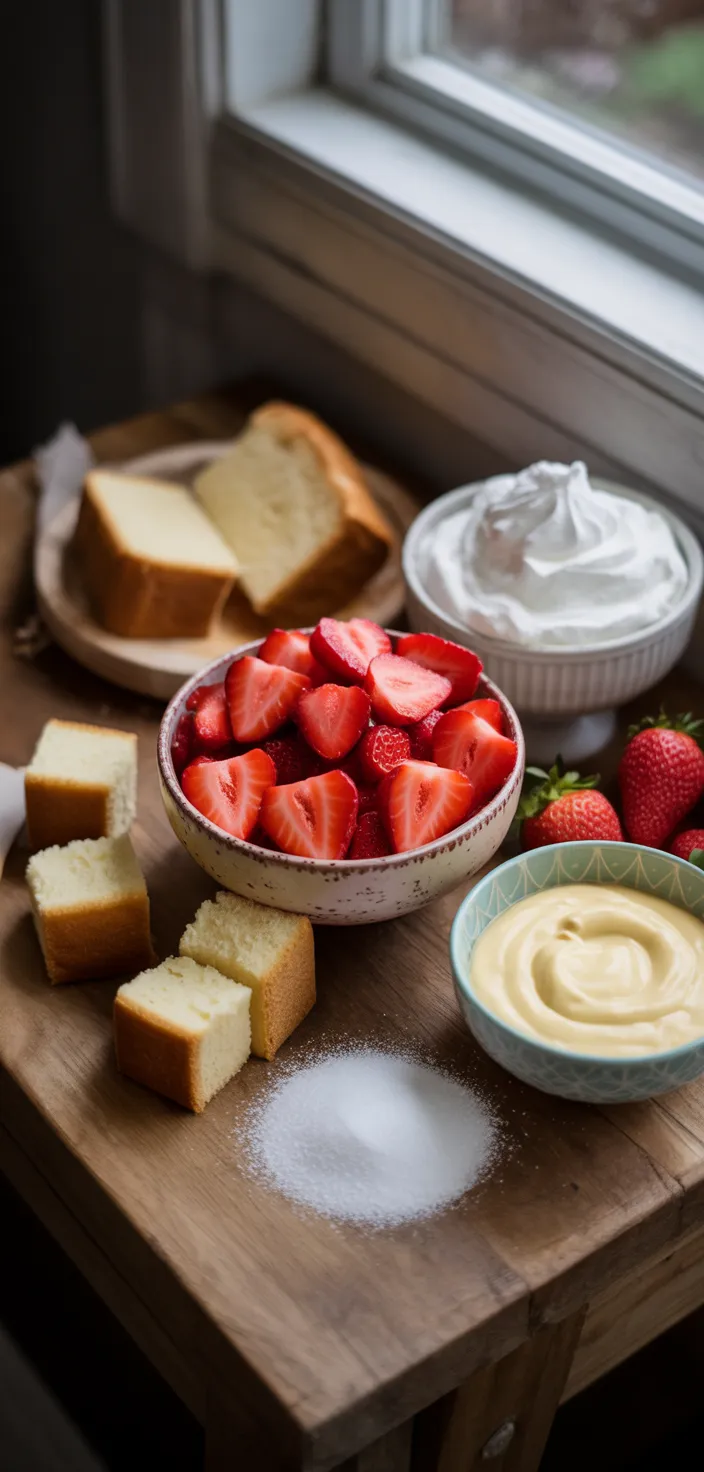 Ingredients photo for Strawberry Shortcake Pudding Cups Recipe