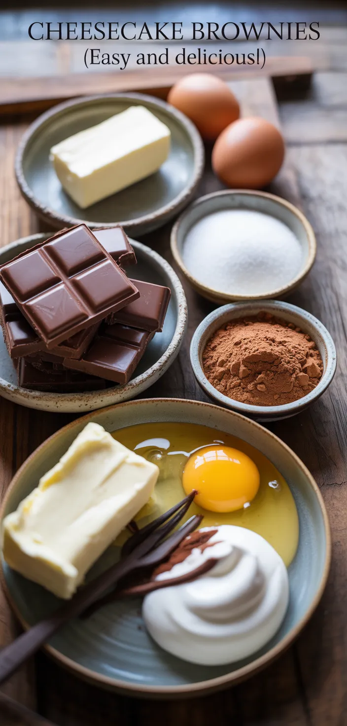 Ingredients photo for Cheesecake Brownies (Easy And Delicious!) Recipe