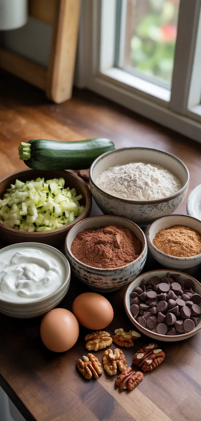 Ingredients photo for Chocolate Zucchini Cake {Healthy} Recipe