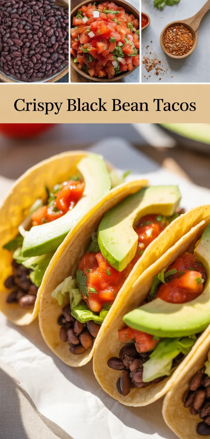 Crispy Black Bean Tacos (EASY + QUICK + Vegetarian) Recipe