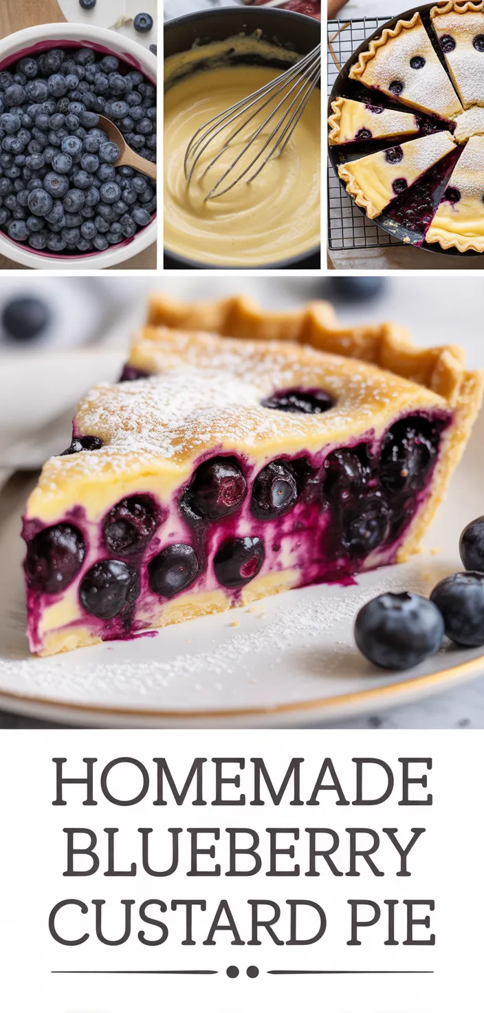 Homemade Blueberry Custard Pie Recipe