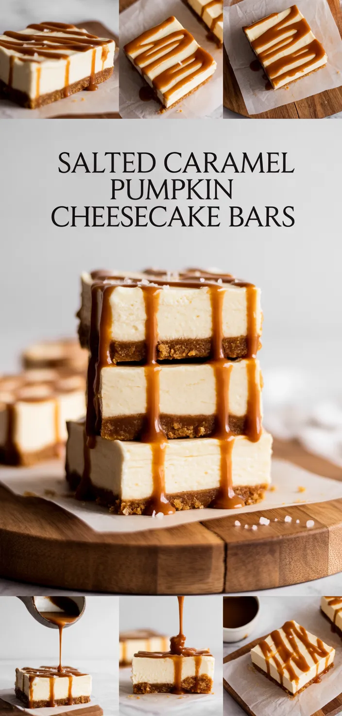Salted Caramel Pumpkin Cheesecake Bars Recipe