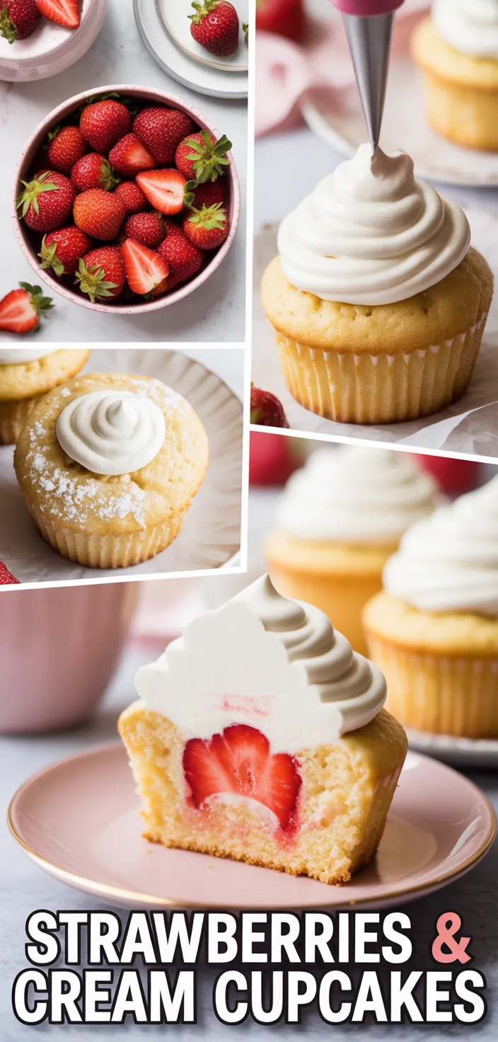 Strawberries & Cream Cupcakes Recipe