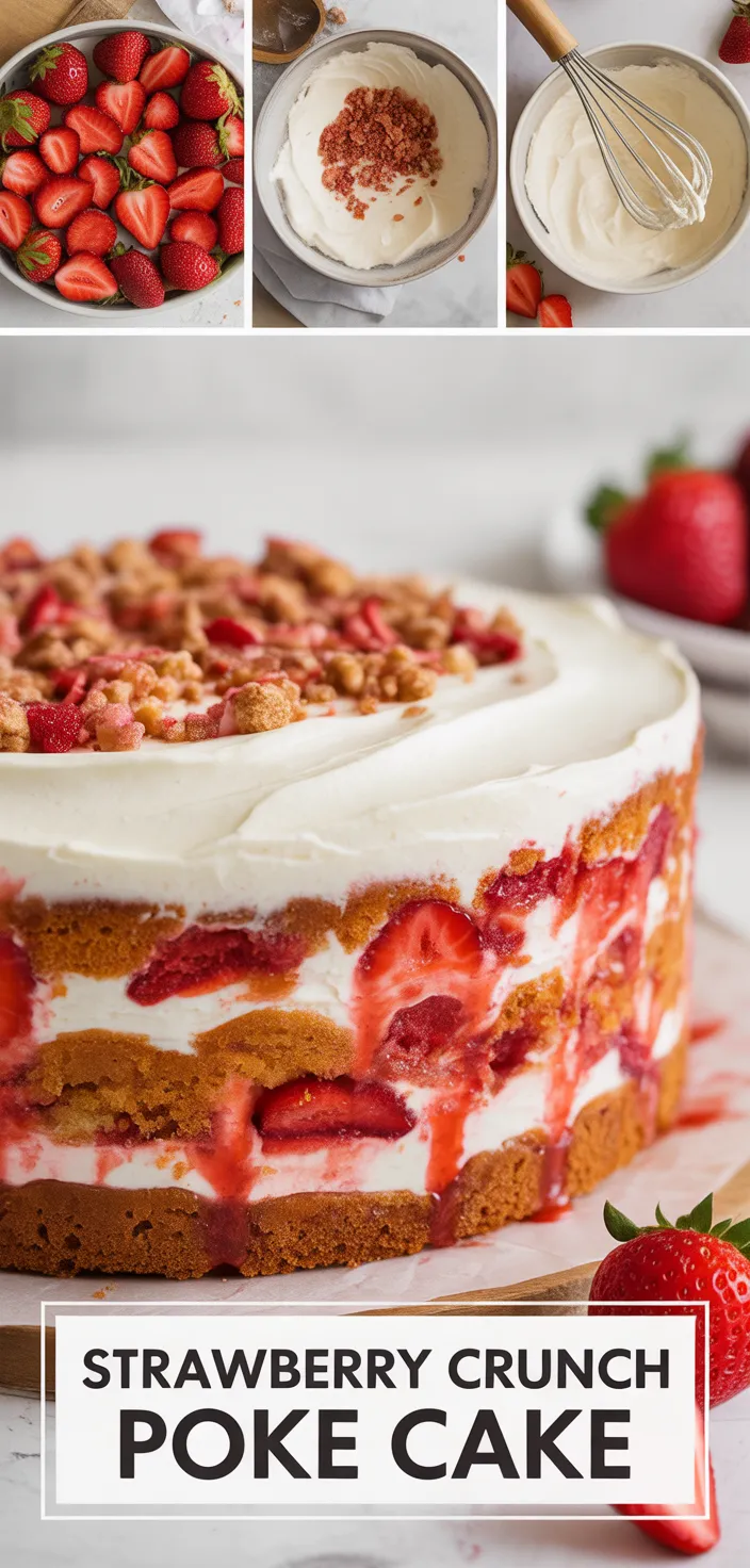 Strawberry Crunch Poke Cake Recipe