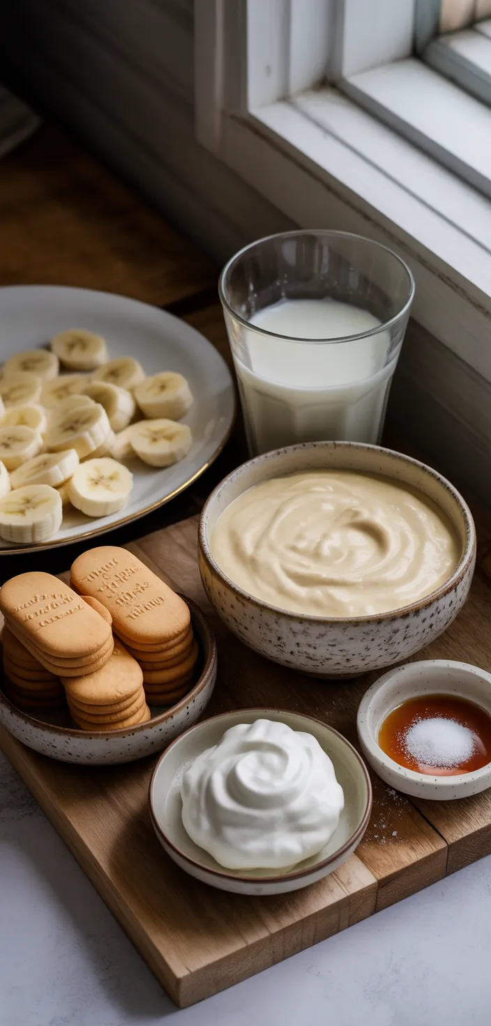 Ingredients photo for HOW TO MAKE EASY BANANA PUDDING Recipe