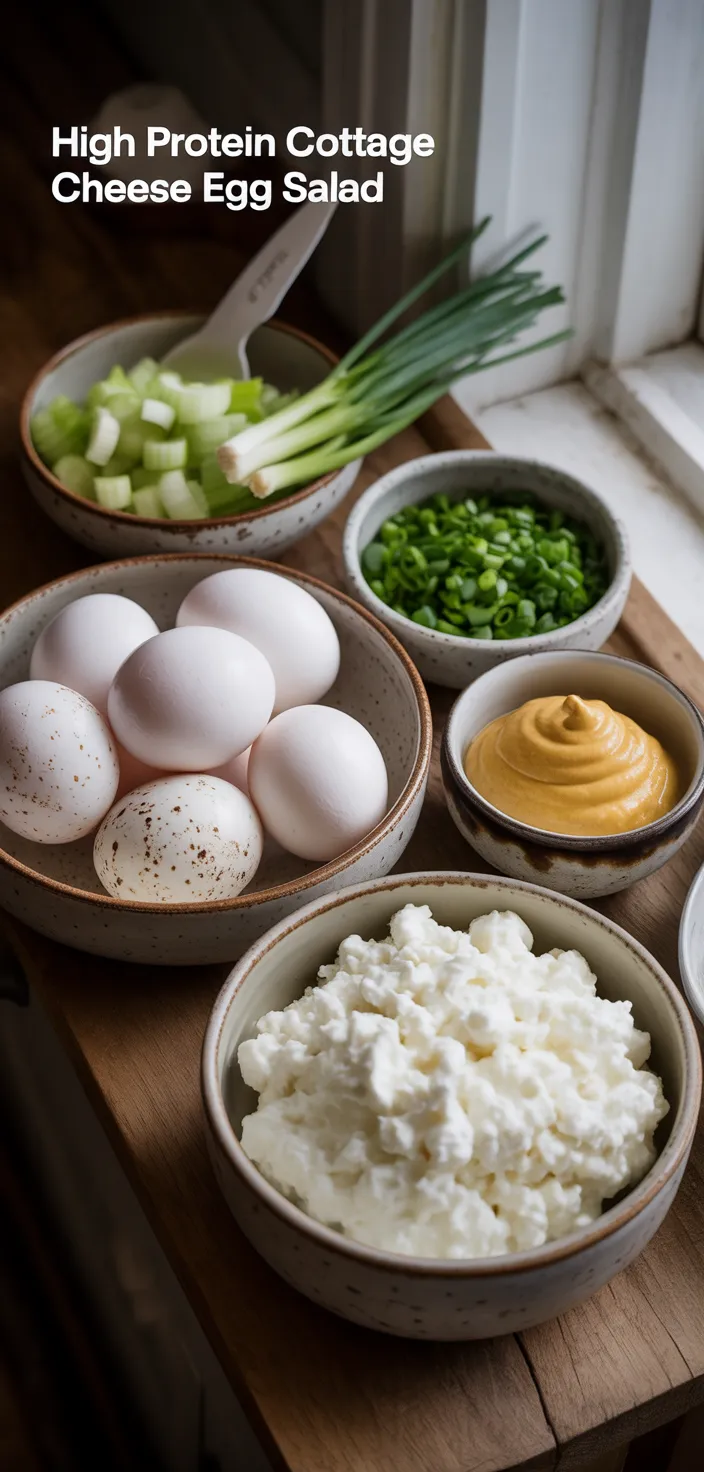 Ingredients photo for High Protein Cottage Cheese Egg Salad Recipe