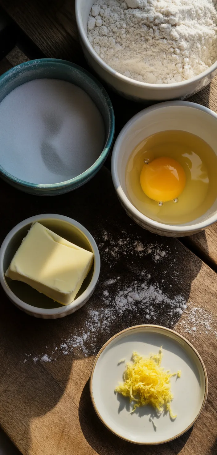Ingredients photo for Lemon Meltaway Cookies Recipe