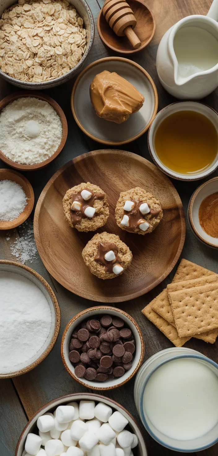 Ingredients photo for No Bake S’mores Cookie Dough Bites Recipe