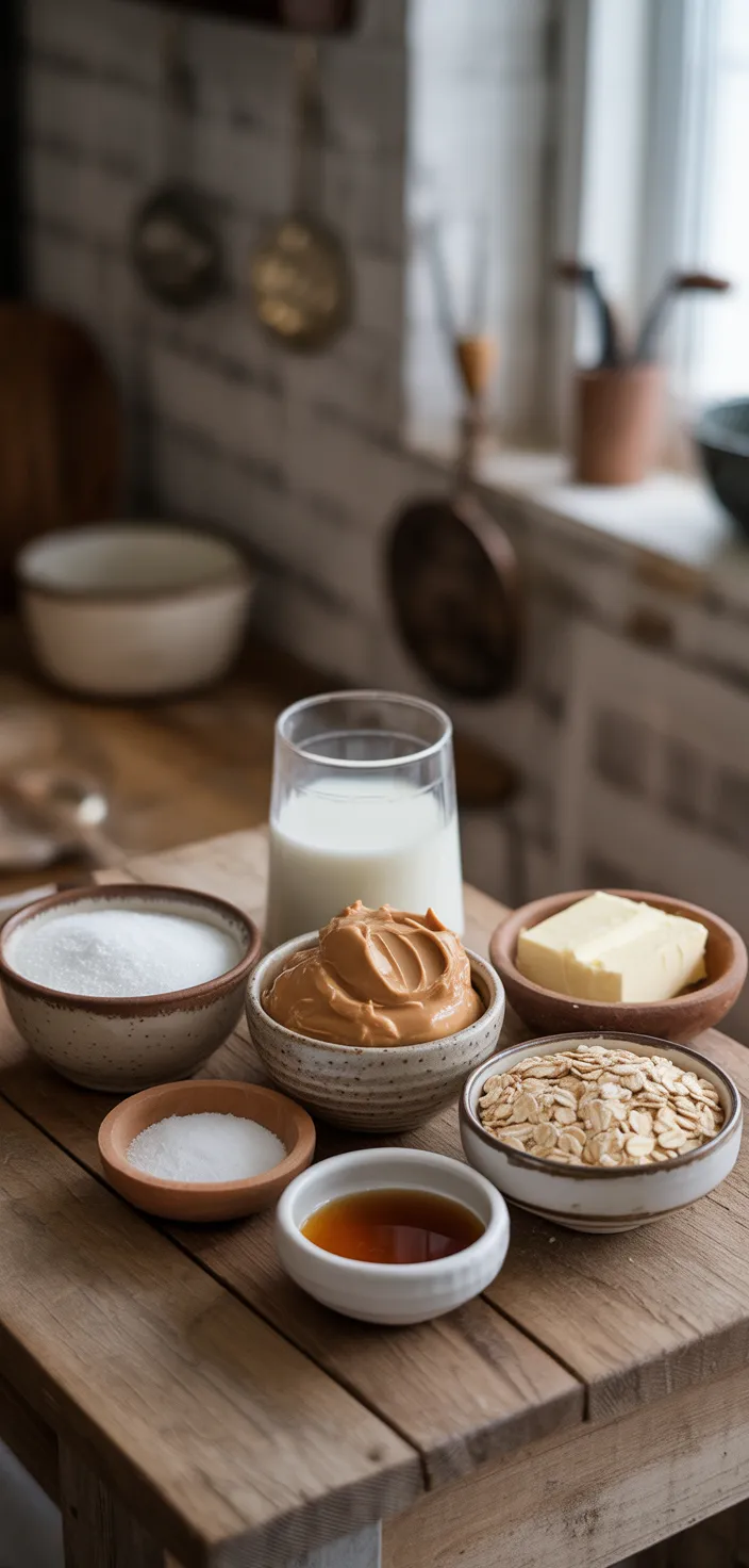 Ingredients photo for Peanut Butter No Bake Cookies Recipe