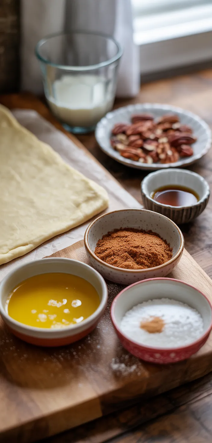 Ingredients photo for Puff Pastry Cinnamon Rolls Recipe