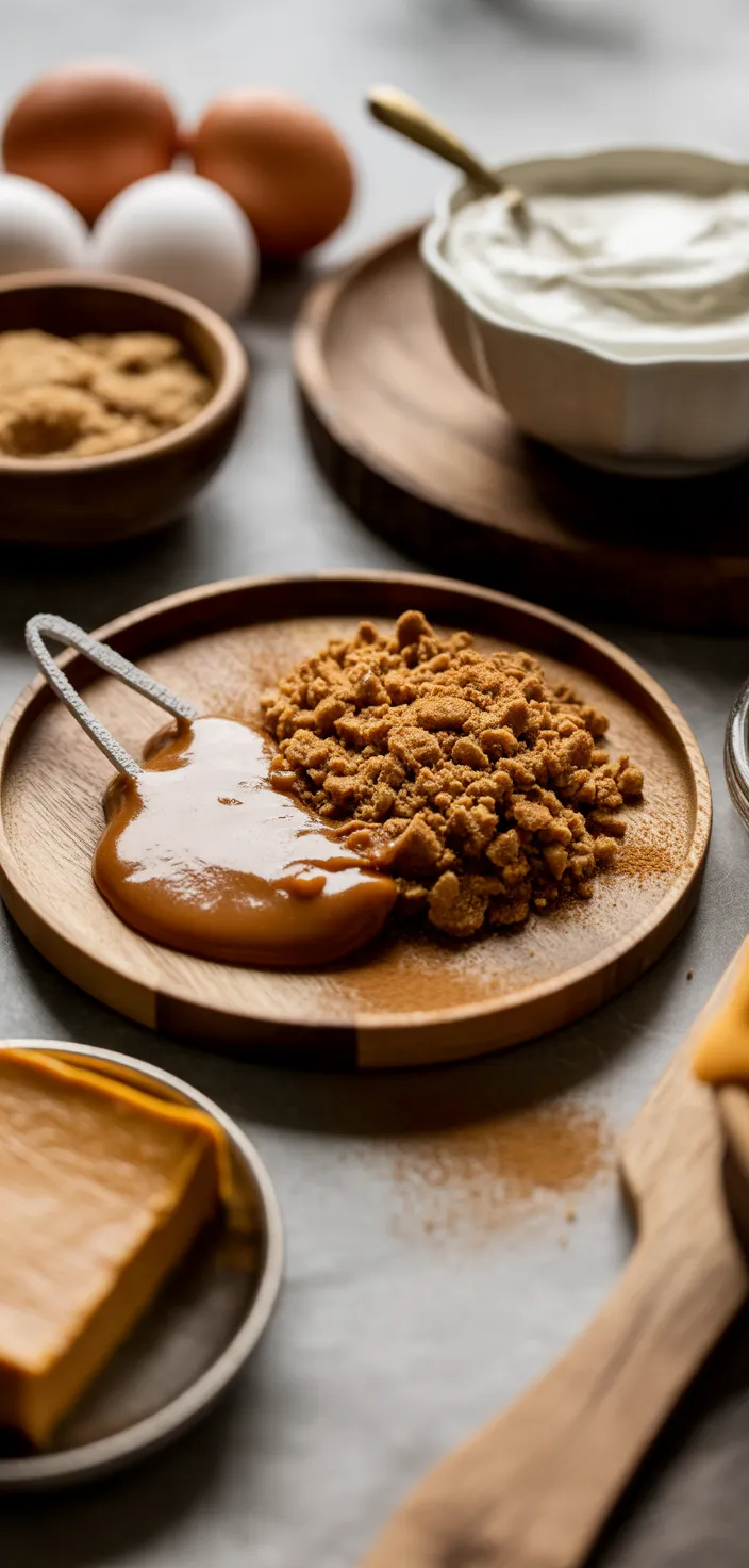 Ingredients photo for Salted Caramel Pumpkin Cheesecake Bars Recipe