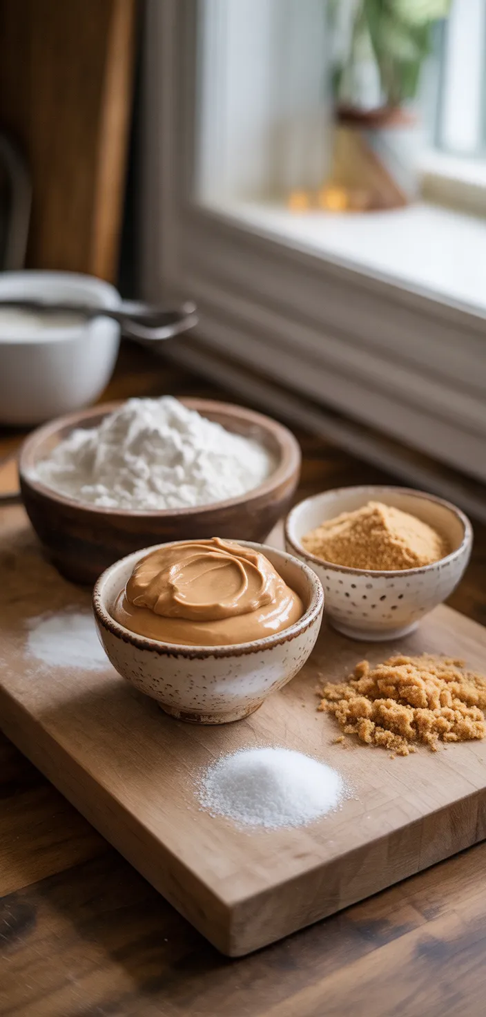 Ingredients photo for Soft And Chewy Peanut Butter Cookies Recipe
