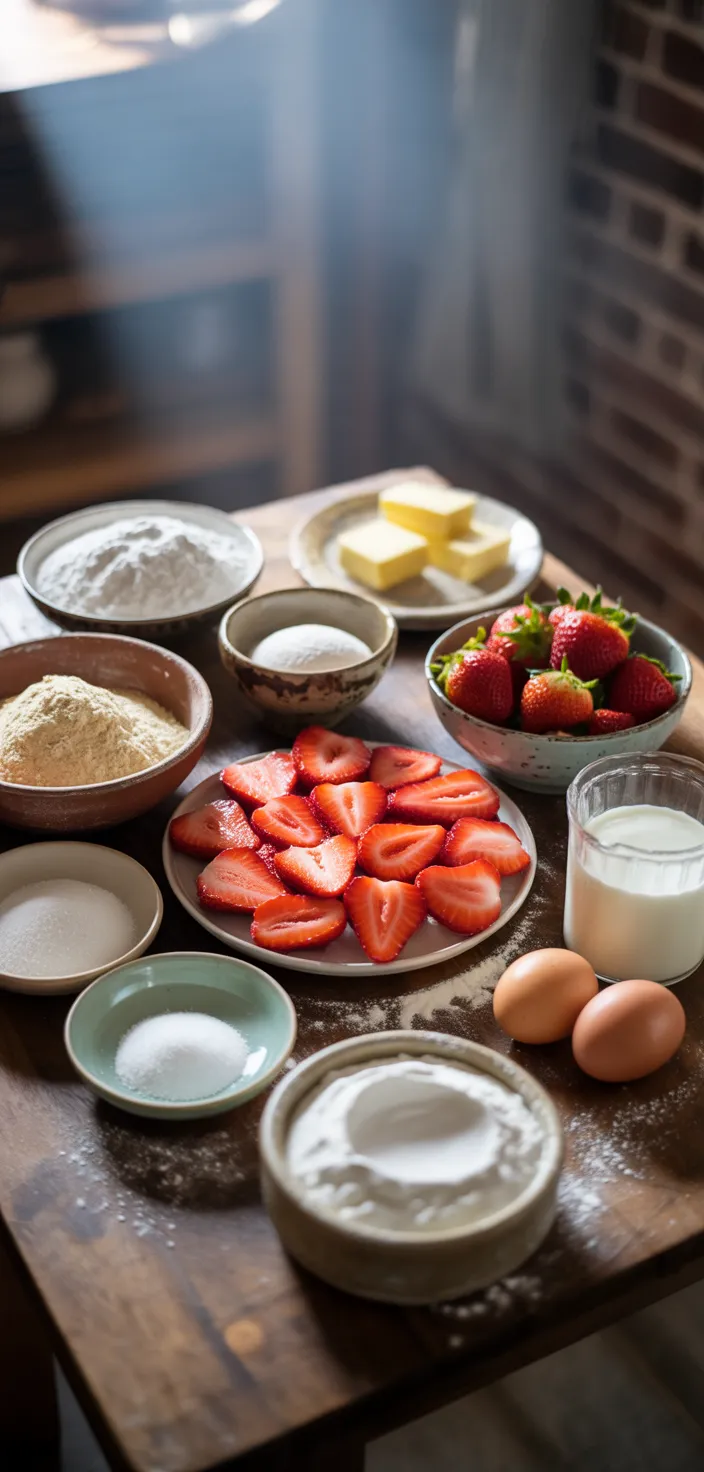 Ingredients photo for Strawberry Sheet Shortcake Recipe