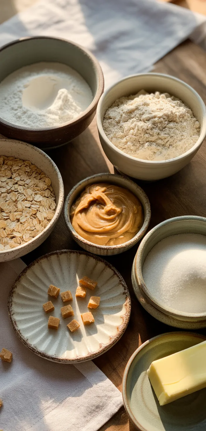 Ingredients photo for Biscoff Oatmeal Toffee Crunch Cookies Recipe