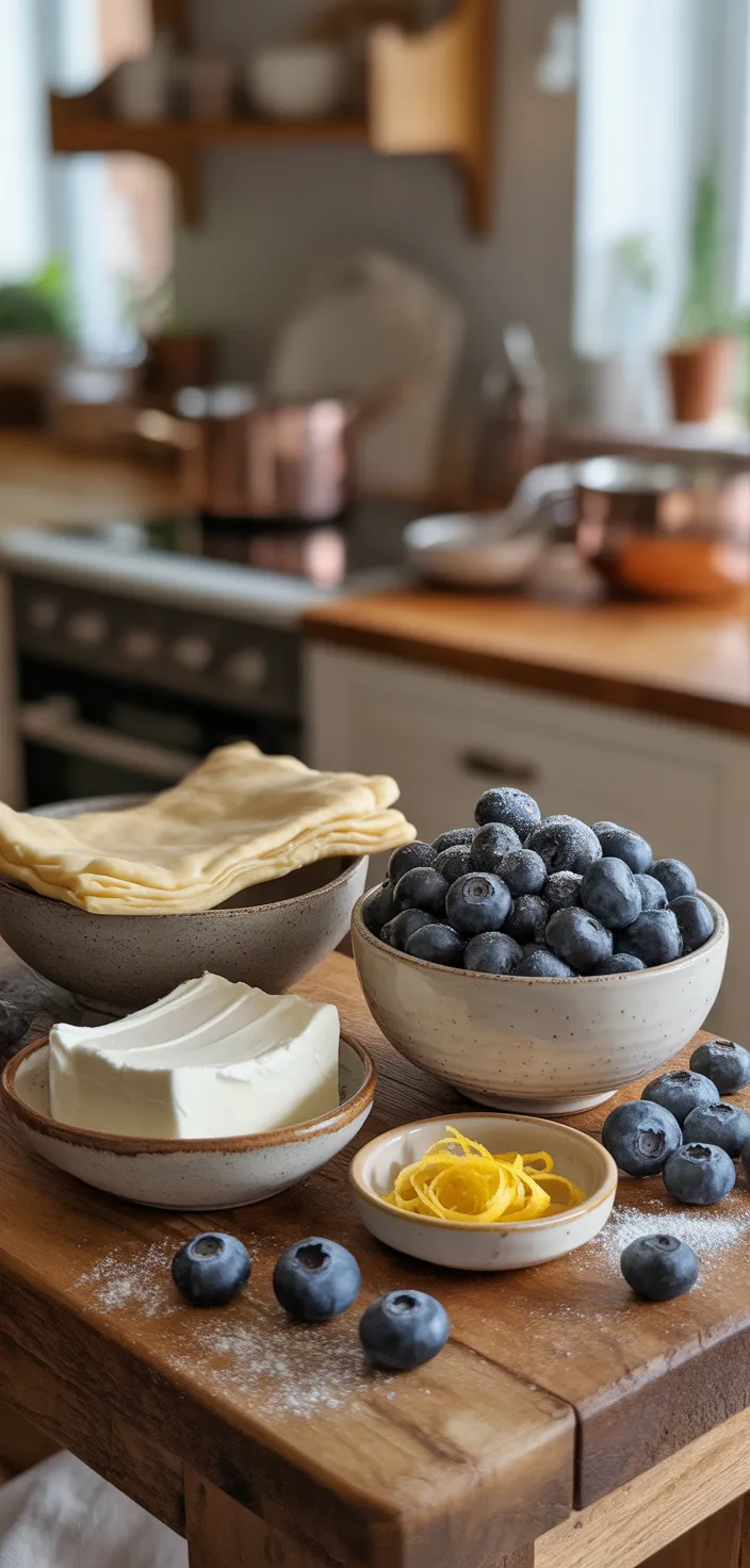 Ingredients photo for Blueberry Cream Cheese Puff Pastry Recipe