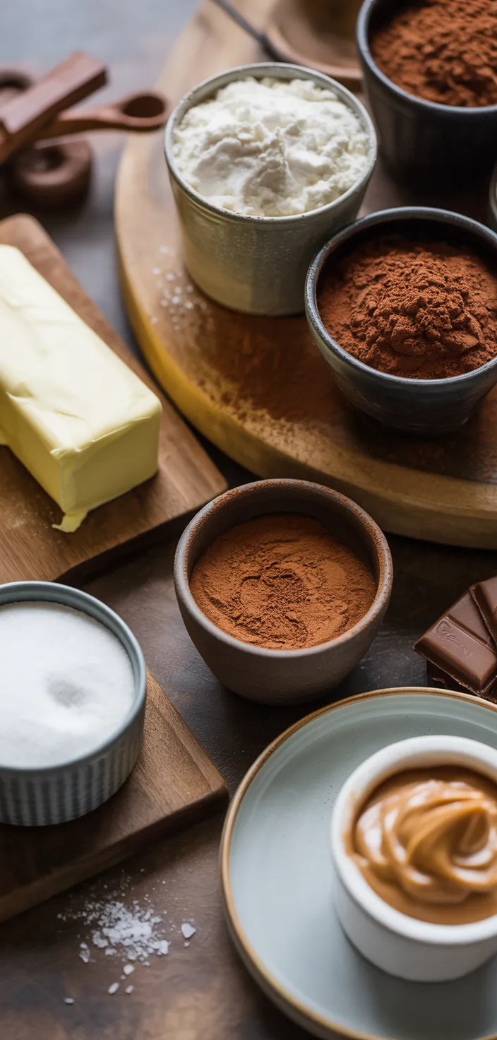 Ingredients photo for Chocolate Espresso Cupcakes With Salted Caramel Buttercream Recipe