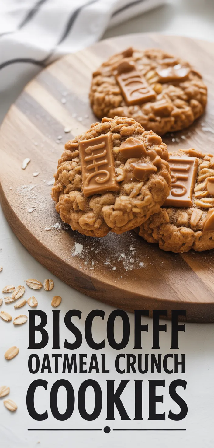 A photo of Biscoff Oatmeal Toffee Crunch Cookies Recipe