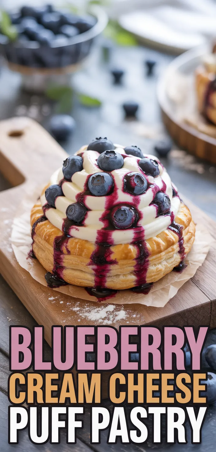 A photo of Blueberry Cream Cheese Puff Pastry Recipe