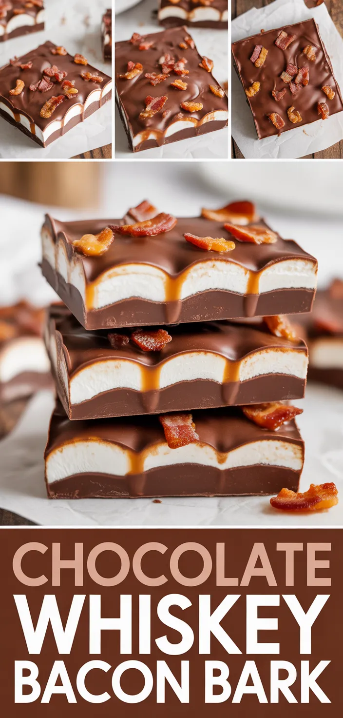 A photo of Chocolate Caramel  Marshmallow Whiskey & Bacon Bark Recipe